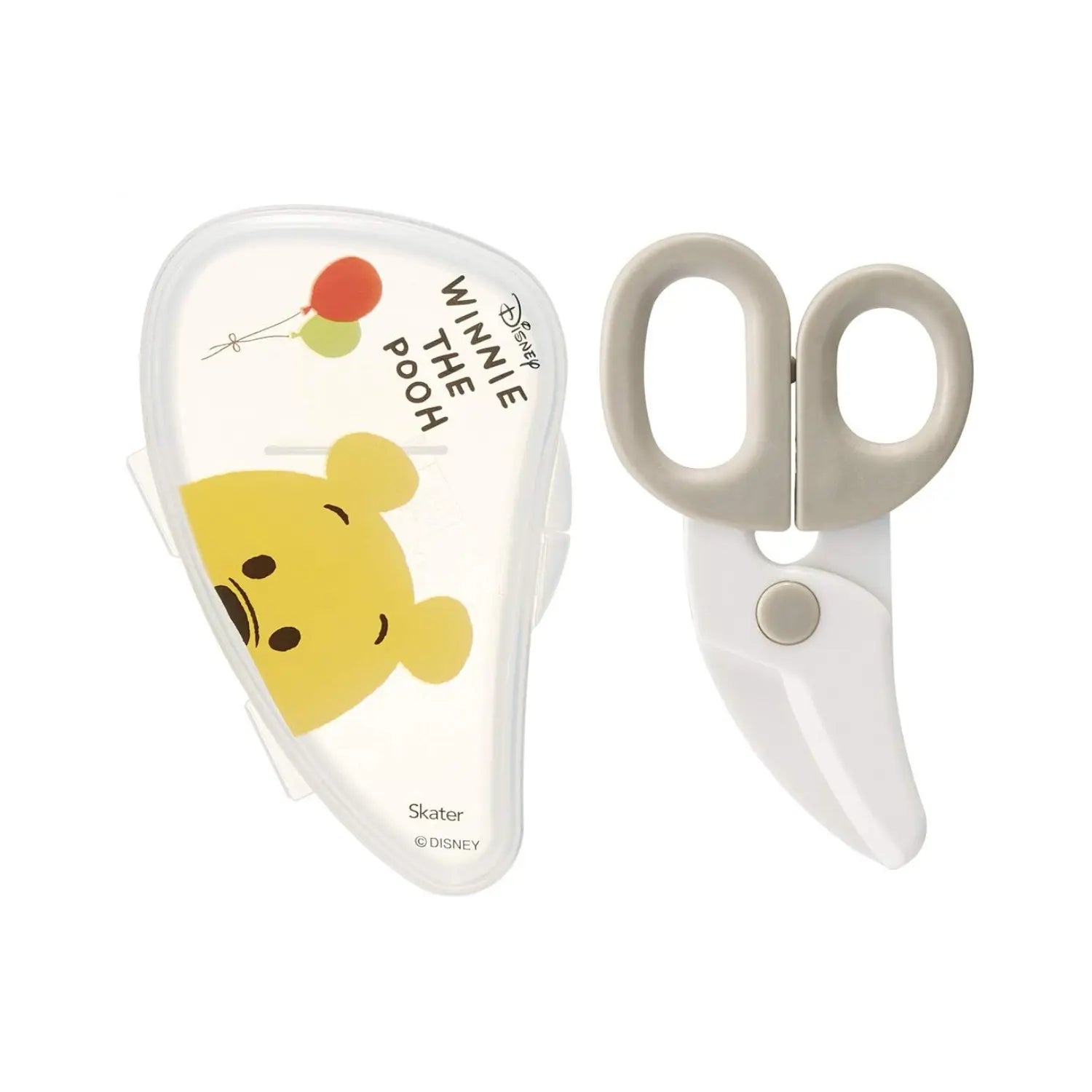 Skater Baby Food Scissors with Case - White