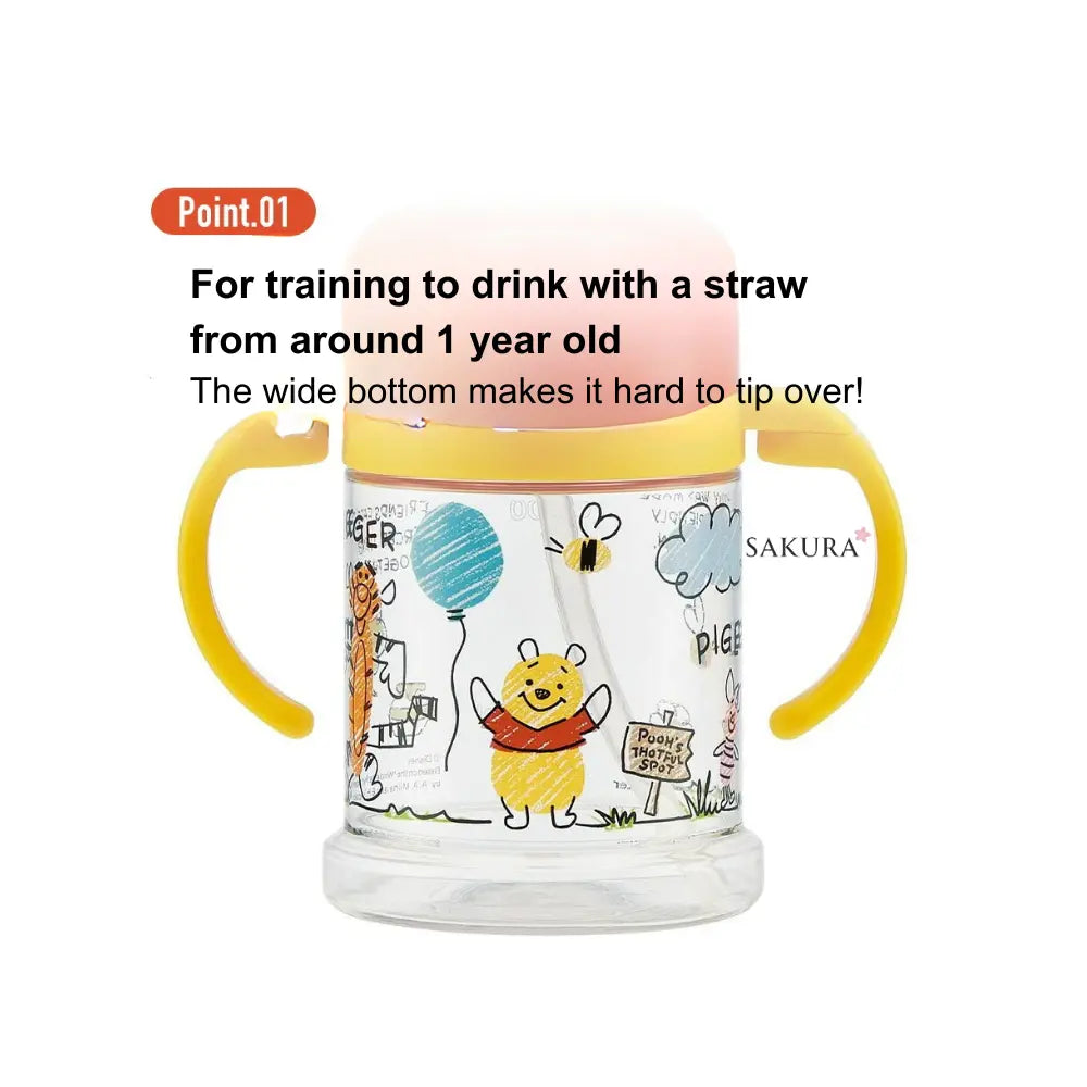 Skater Straw Sippy Cup with Foldable Handles (12months+) - Bear 260ml
