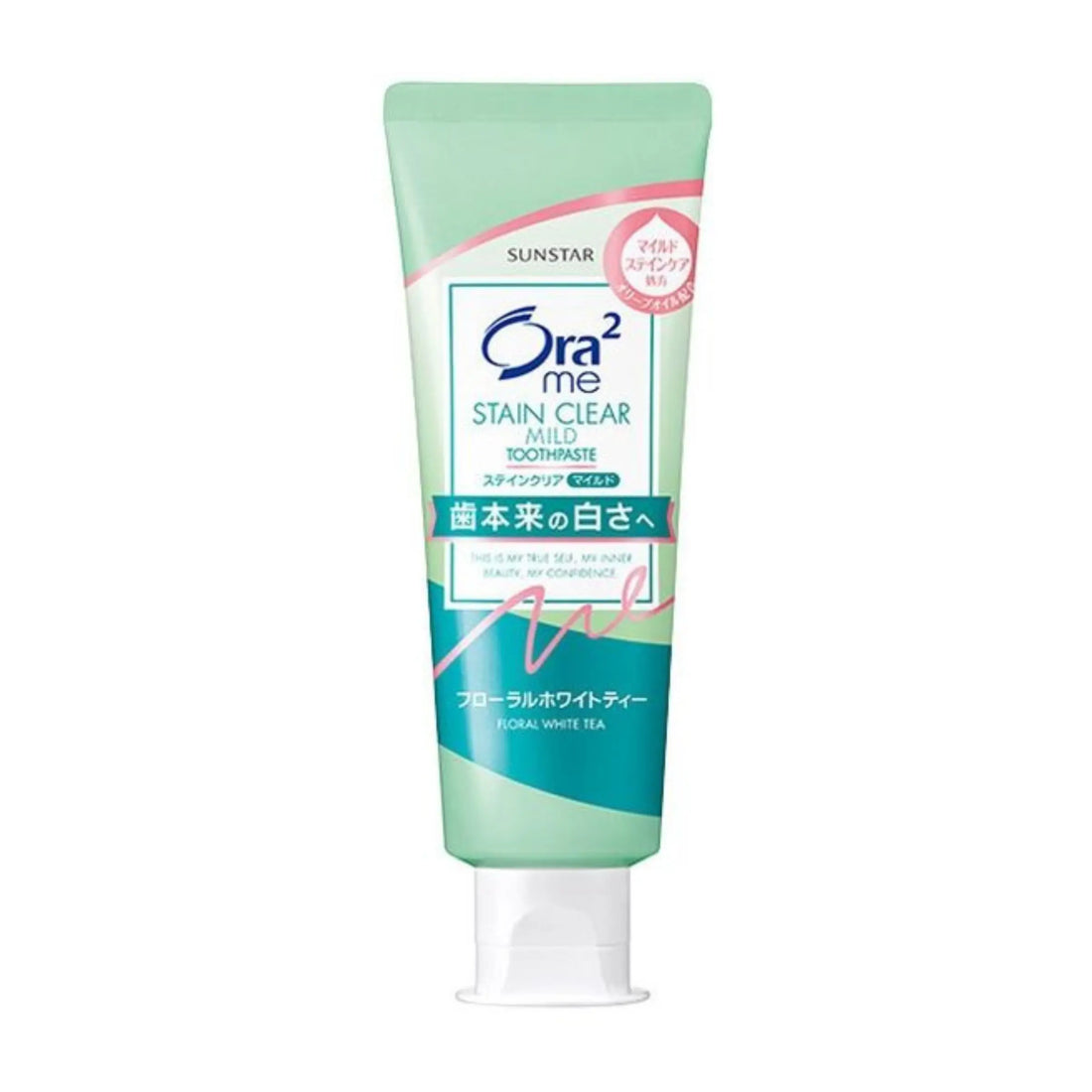 Sunstar Ora2 Me Toothpaste - Gently brightens teeth with mild silica and a triple cleanse formula. Prevents stains and cavities while leaving a fresh floral white tea scent and a clean, smooth finish.