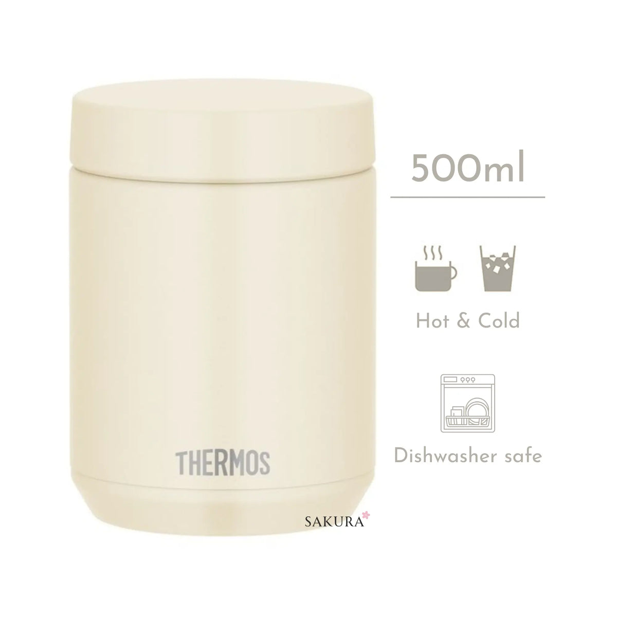 Keep meals hot or cold for 6 hours with this Thermos vacuum insulated food jar 500ml. Dishwasher safe, easy to open and clean. Perfect for school, work, or picnics.