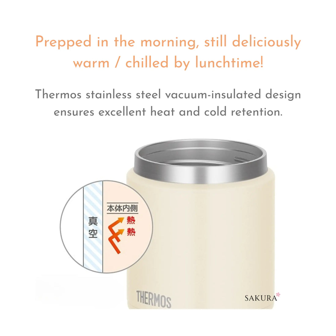 Thermos Vacuum Insulated Food Jar (Hot&amp;Cold) 500ml - White