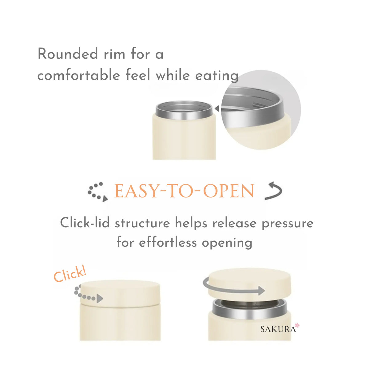 Thermos Vacuum Insulated Food Jar (Hot&amp;Cold) 500ml - White