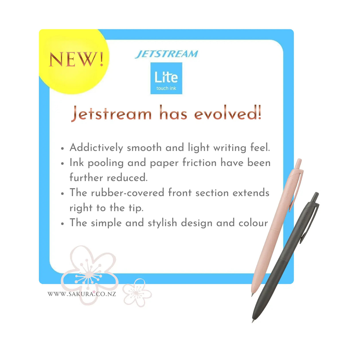 Uni Jetstream Lite Touch Ink Ballpoint Pen 0.5 - Black Ink