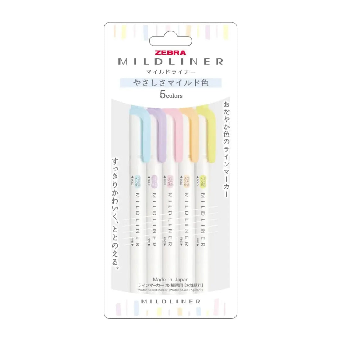 ZEBRA Sarasa Mildliner Double-sided Highlighters 5 Pastel Colours feature soft, gentle shades that are easy on the eyes and perfect for neat, stylish notes. With versatile double-sided tips, they’re ideal for highlighting, journalling, borders and illustrations.