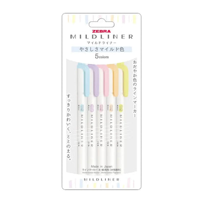 ZEBRA Sarasa Mildliner Double-sided Highlighters 5 Pastel Colours feature soft, gentle shades that are easy on the eyes and perfect for neat, stylish notes. With versatile double-sided tips, they’re ideal for highlighting, journalling, borders and illustrations.