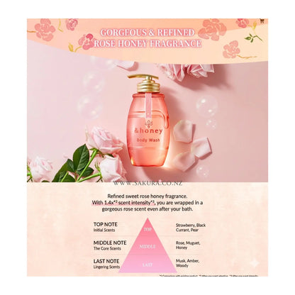 【Preorder】&amp;Honey Melty Moist Gel Body Wash 500ml - Rose Honey Scent