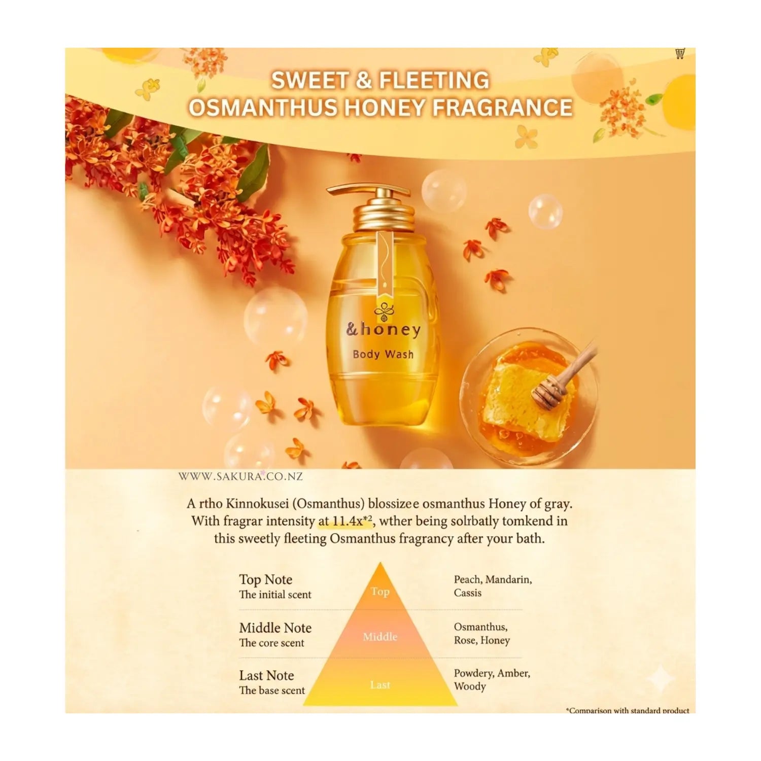 【Preorder】&amp;Honey Melty Moist Gel Body Wash 500ml - Osmanthus Honey Scent